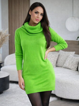 Kényelmes női ruha borsózöld színben