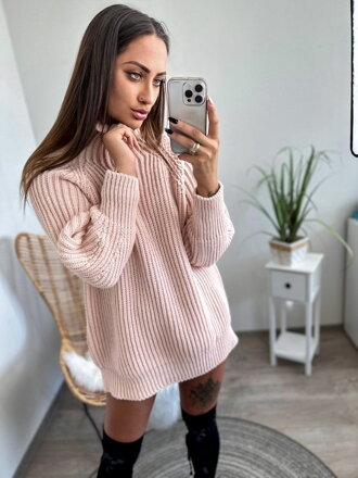Kellemes női rózsaszín pulóver
