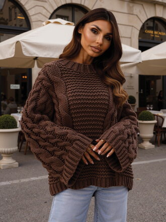 Dámsky čokoládový sveter KAMILA