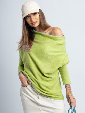 Női oversize SEPHIA pulóver lime színben