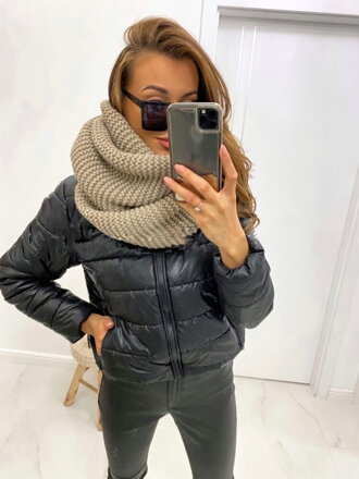 Pletiony szal na zimę mocca SZA01-1920