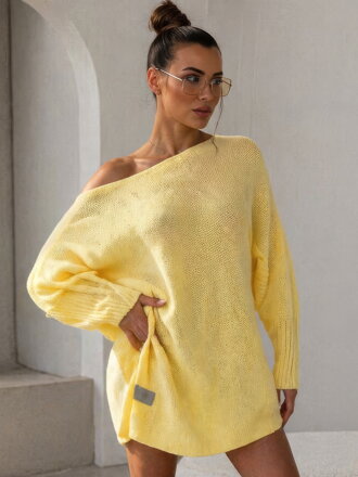 Hosszított női szvetter SW06-20 sárga