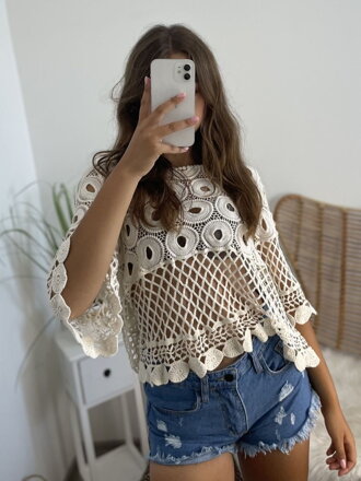 Divatos női csipkés croptop