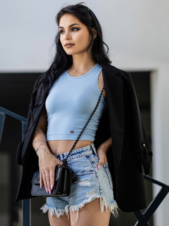 Krátký dámský croptop VSB LOLLY pale blue