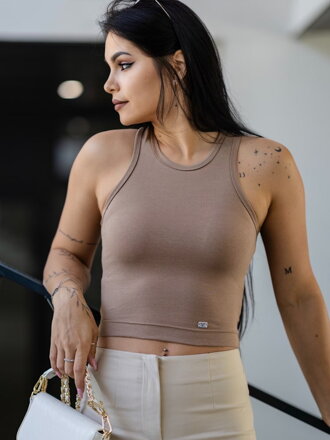 Kényelmes női VSB LOLLY croptop barna színben