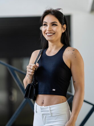 Női croptop VSB SIDESKIN fekete 