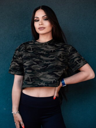 Női crop top trikó VSB LILLY ARMY 