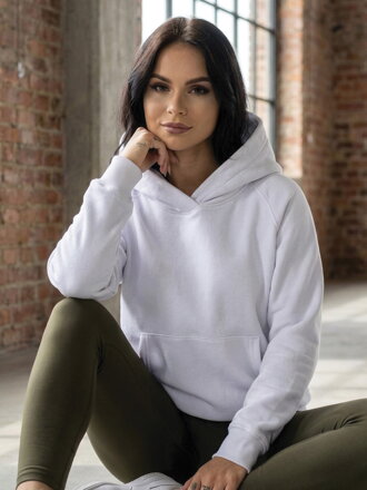 Oversize női melegítő pulóver VSB BASIC fehér