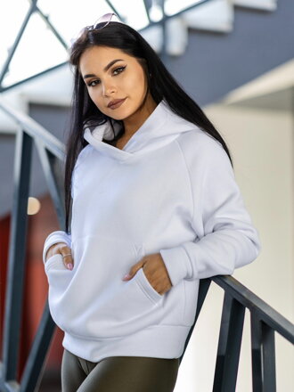 Oversize női kapucnis felső VSB SIDESKIN fehér