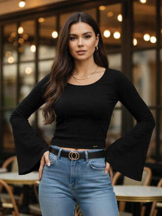 Pamut fekete VSB DORA hosszú ujjú póló