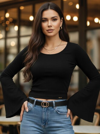 Pamut fekete VSB DORA hosszú ujjú póló