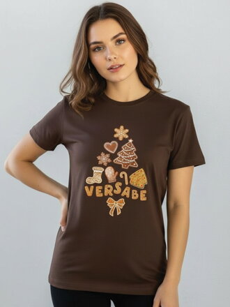 Dámske vianočné tričko VSB PERNÍK chocco