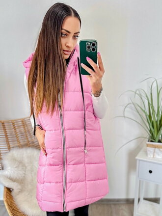 Női hosszú mellény BABYPINK színben