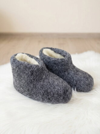 Meleg boka papucs juh gyapjúból model 104 szürke
