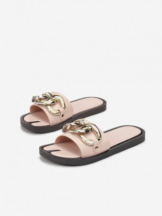 Női gumi flip-flop arany felrakással HM3005 pink