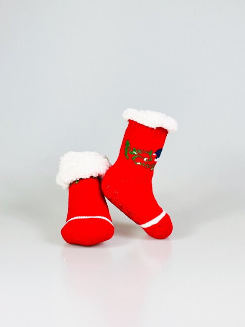 Csecsemő zokni MERRY CHRISTMAS pirosL024