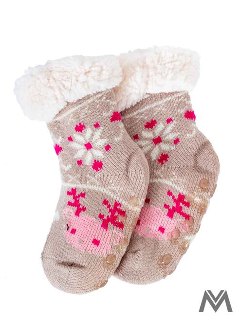 Termo zokni szarvas csecsemőknek bézs