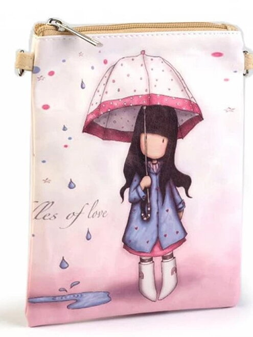 Kabelka s potlačou dievčatka s dáždnikom ružová 720246