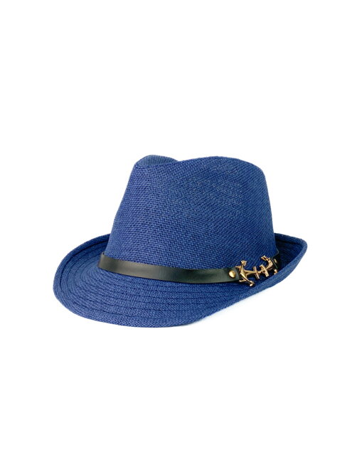Tmavo-modrý slamený pánsky klobúk 18-79