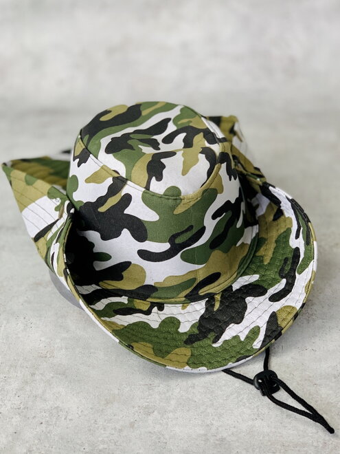 Férfi terepmintás kalap A-31 katonazöld és szürke