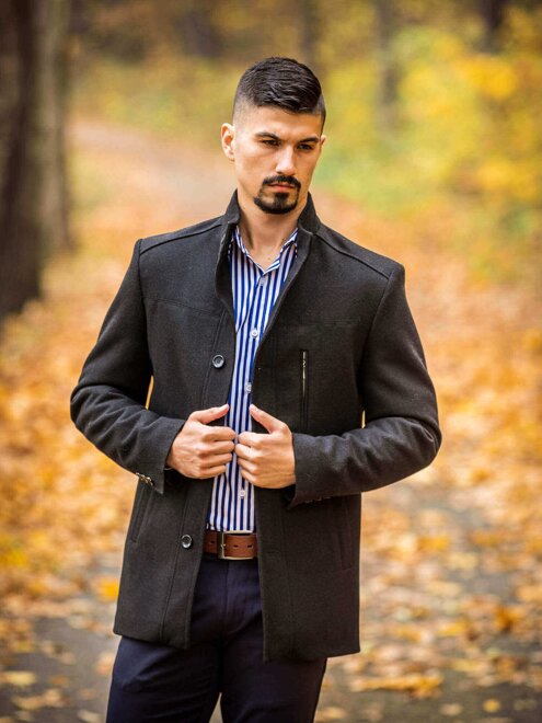 Luxus férfi kabát fekete színben