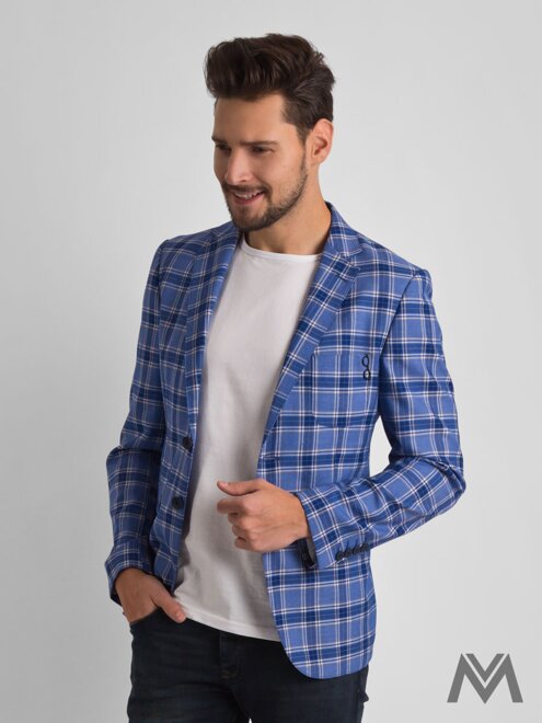 Férfi kockás zakó M 1801 kék