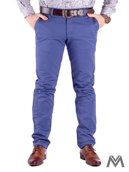 Slim férfi nadrág 48-1 acél kék