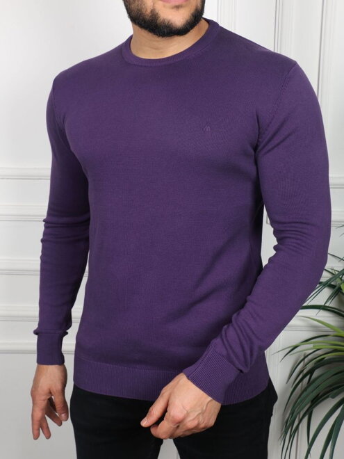 Stílusos férfi pulóver lila színben