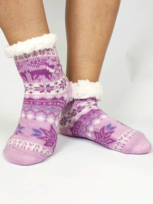 Úžasné detské teplé ponožky 20-01 fialové