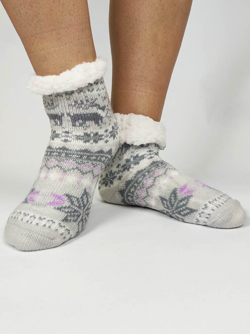 Úžasné detské teplé ponožky 20-01 svetlo sivé
