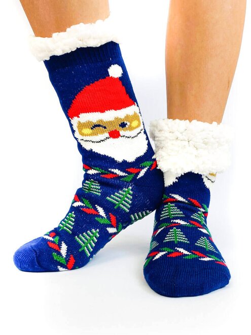 Női karácsonyi zokni MIKULÁSA L26002 sötétkék