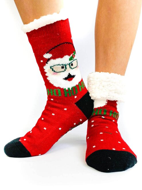 Női karácsonyi zokni HOHOHO L26002 bordó