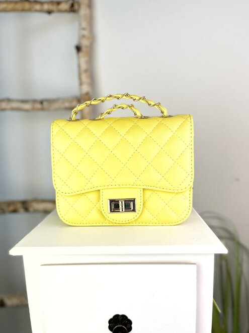 Modern női crossbody táska sárga színben