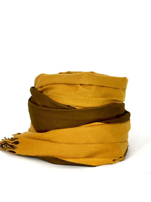 Kétszínű női pashmina sál ZZ-217 mustár