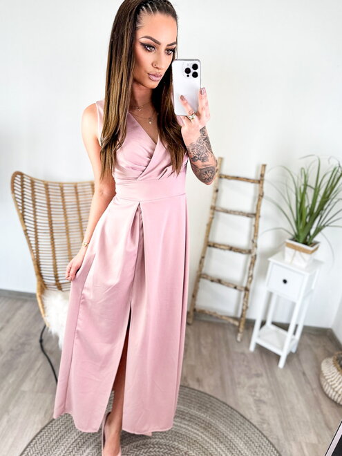 Elegáns női ruha régi-rózsaszín színben