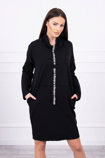 Hosszú pulóver vagy ruha fekete színben 0153