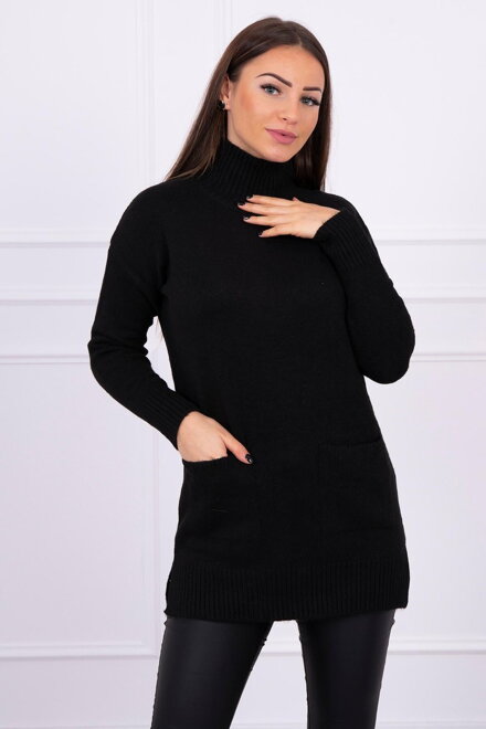 Női garbós pulóver 2019-52 fekete színben