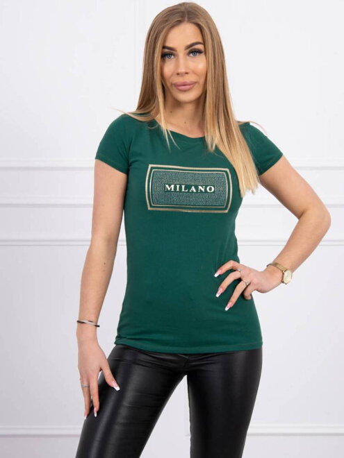 Feliratos női póló MILANO 67838 zöld