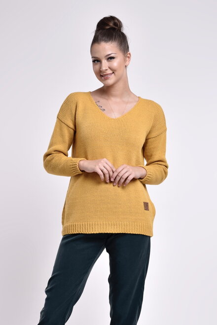 Női kötött pulóver ADORA mustár