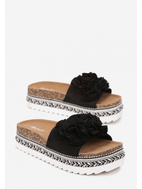 Női platform papucs A14 BLACK 