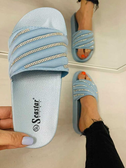 Modern női strandpapucs  CK176 kék színben