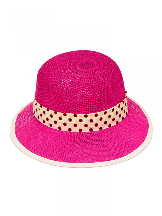 Női kalap szalaggal KDS- 10 rózsaszín