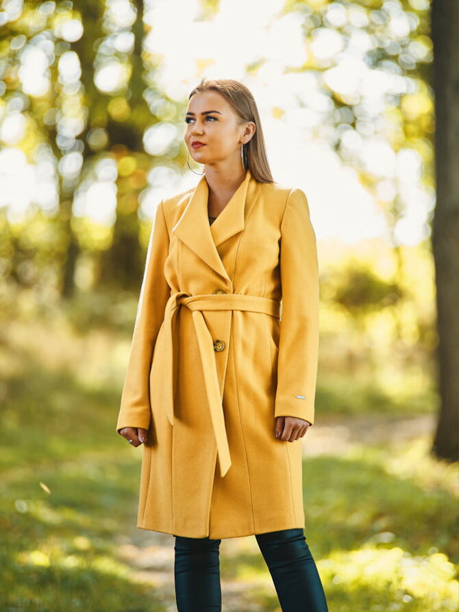 Női kabát télre VENUS sárga színben