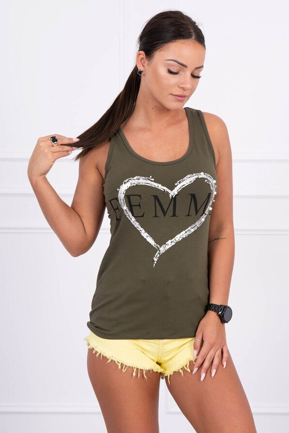Női trikó FEMME 9000-1 katonazöld színben