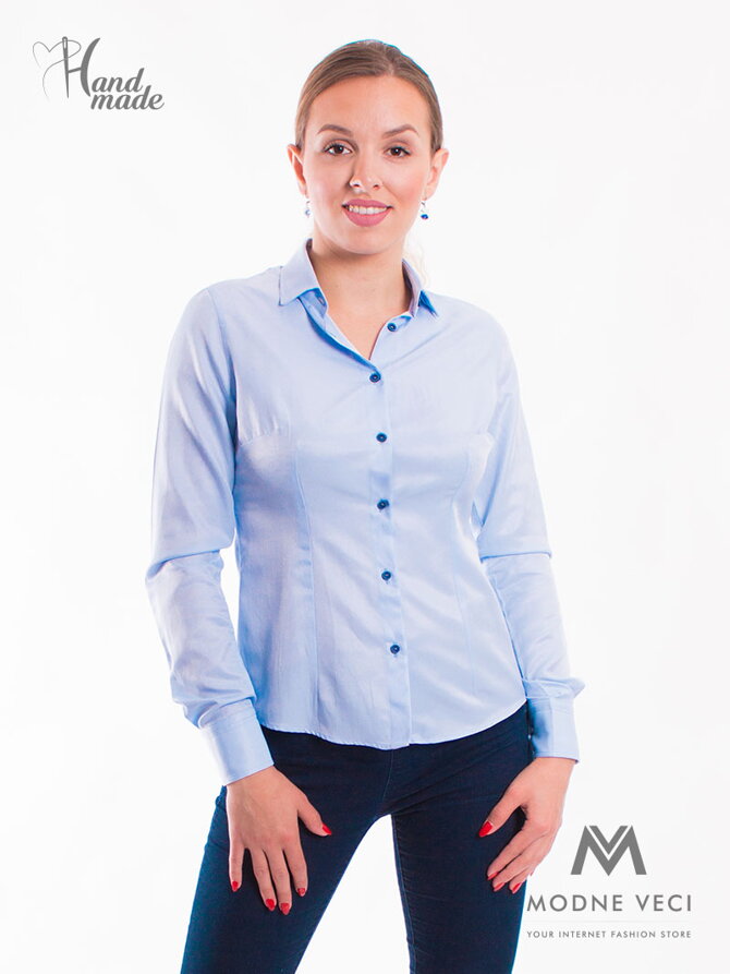 Modrá dámska košeľa Slim-Fit VS-DK1732
