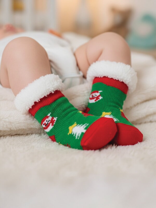 Vidám zokni csecsemőknek hóemberrel L024