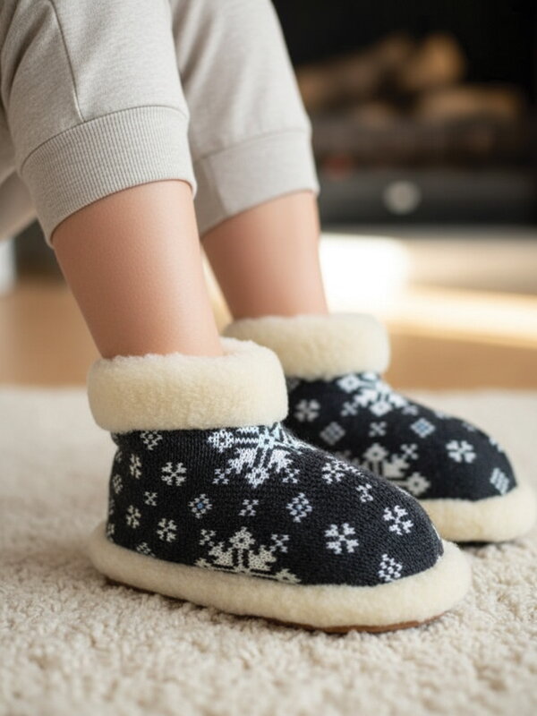 Gyermek papucs 48-as modell szürke hópehely