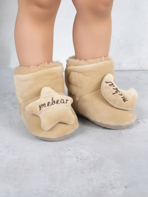 Bélelt csecsemő papucs Mebear barna