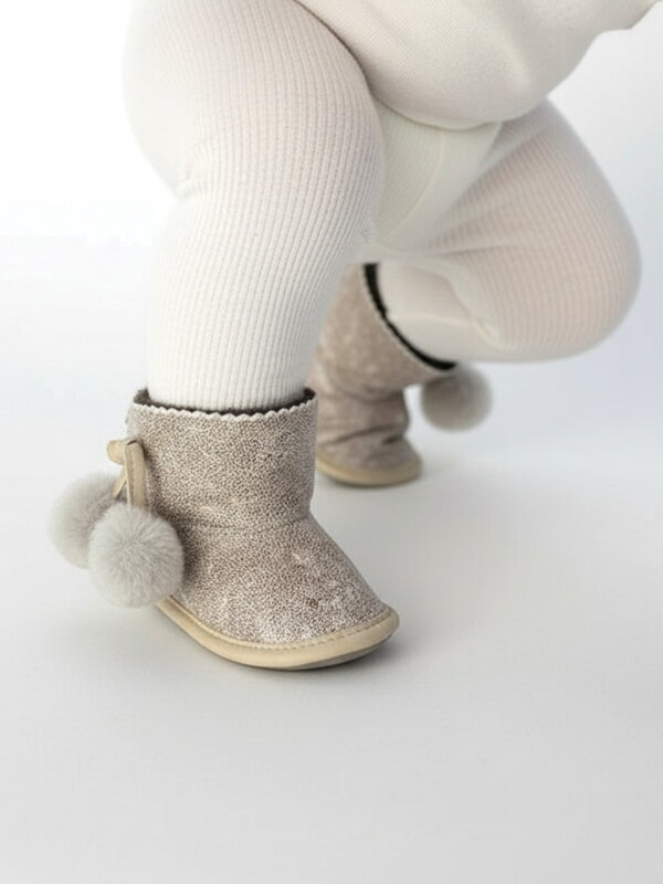 Meleg bőr babacipő 6-12 hónapos méret