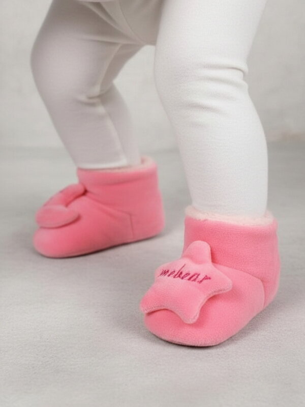 Bélelt csecsemő papucs Mebear rózsaszín